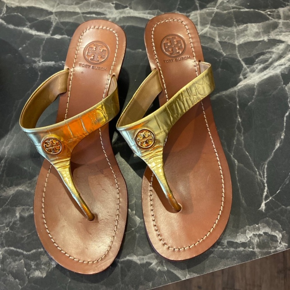 SOLD Authentic Tory Burch Gold Women's Sandals